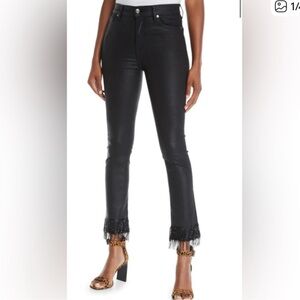 7 for all Mankind Edie Coated Skinny Jeans with Sequin Fringe Hem